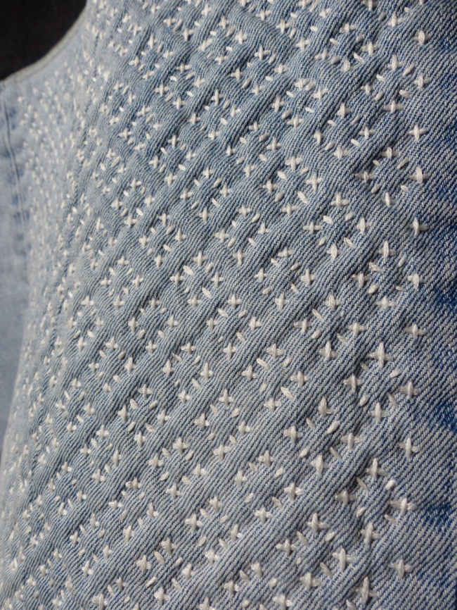 Veste unisexe upcyclée broderie sashiko 