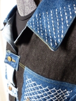Veste unisexe upcyclée broderie sashiko 