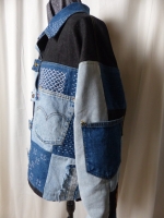 Veste unisexe upcyclée broderie sashiko 